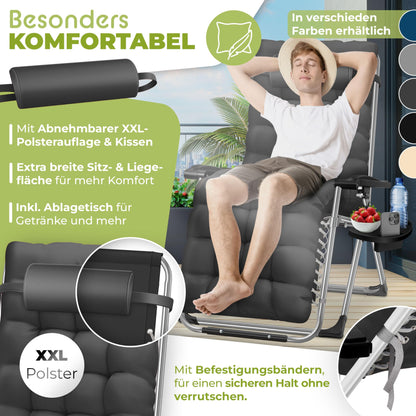 KESSER Sonnenliege Klappbar Extra Breit – Anthrazit