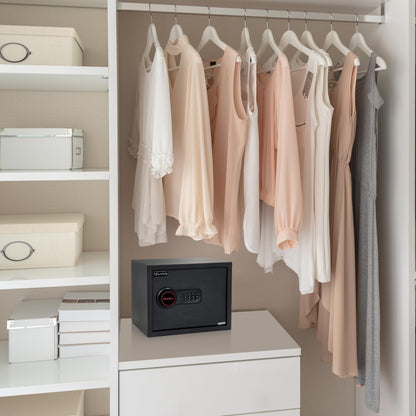 hjh OFFICE COMPACT Safe – Elektronisches Zahlenschloss, Schwarz