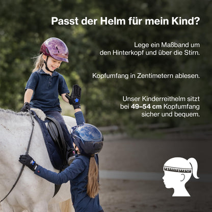 uvex kidoxx Kinder-Reithelm, mitwachsend, 49-54 cm, matt