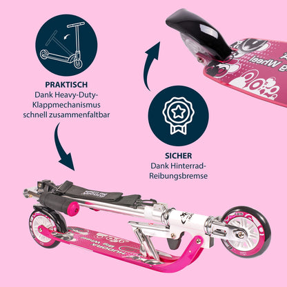 HUDORA BigWheel 125 Cityroller Aluminium faltbar – Pink