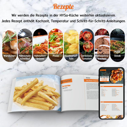 HYSapientia 24L Heissluftfritteuse XXL Ofen - LED Touchscreen Edelstahl