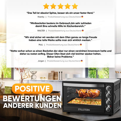 Stillstern CYCLONE PRO+ Minibackofen 60L mit Umluft Airfryer
