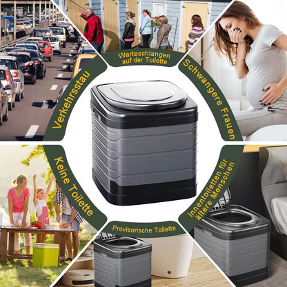 congumi Faltbare Campingtoilette XXL – Mobil, 40cm Höhe