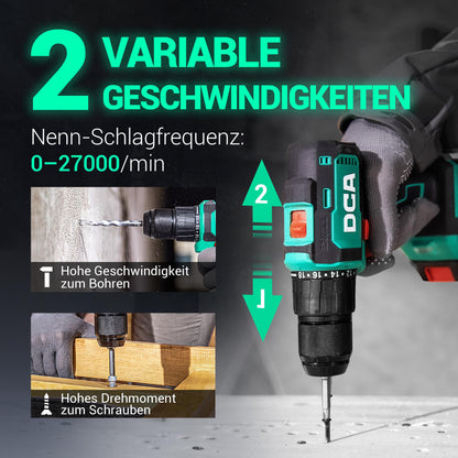 DCA Akku-Schlagbohrschrauber ADJZ2055i, 20V, 55 Nm, 13 mm Bohrfutter
