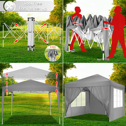 COBIZI Faltbarer Pavillon 3x3 Pop-up Party-/Garten - Grau