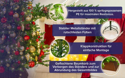 EveXmas Adele Künstlicher Weihnachtsbaum - Grün 185cm beleuchtet