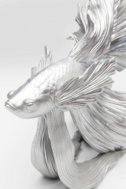 Kare Design Betta Fish Deko Figur – Silber, Fisch-Motiv