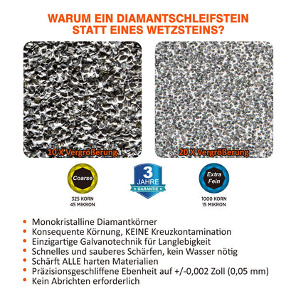 SHARPAL 168H Diamant-Schleifstein 325/1000 doppelseitig, 200 x 75 mm