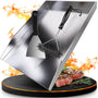 valuents Grillplatte Plancha Edelstahl 30 x 20 cm mit Grillspachtel