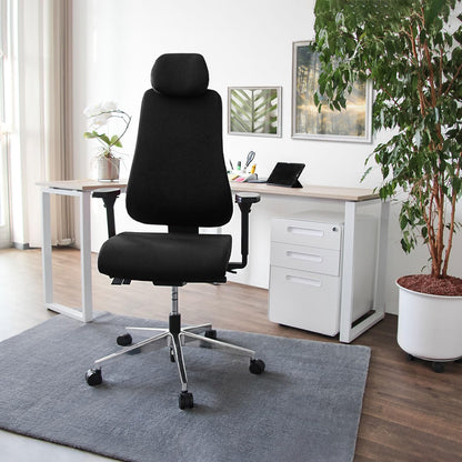 hjh OFFICE PRO-TEC 400 Profi Bürostuhl Stoff Schwarz