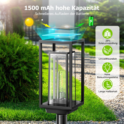 PUAIDA Solarlampen für Aussen Garten, 4er-Set Solarleuchten IP65