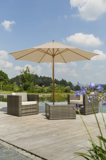 Schneider Sonnenschirm Malaga, natur, Ø 300 cm, Alu/Stahl, Polyester