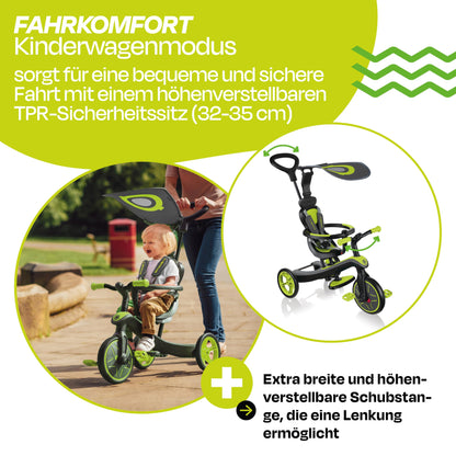 GLOBBER Explorer Trike 4in1 Multifunktions-Dreirad - Lime Grün