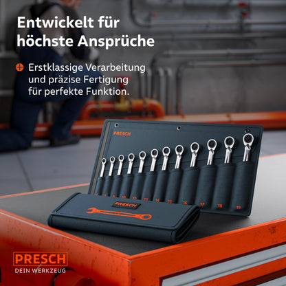 PRESCH Ratschenschlüssel Set 12tlg. umschaltbar 6-19mm