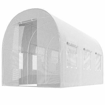 Plonos Gewächshaus Folientunnel 2 x 3,5 m, Stahlrahmen, 7 m²