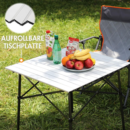 Portal Campingtisch klappbar mit Aluminium-Tischplatte, 70 x 70 cm
