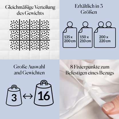 CURA Pearl Classic Gewichtsdecke Therapiedecke – 150x210 cm, 9kg