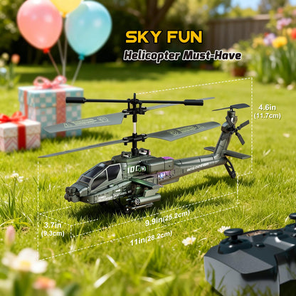 XIKOTEC RC Helikopter Militär, ferngesteuert mit LED, 2 Akkus, grün
