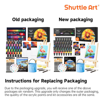 Shuttle Art Acrylfarben-Set, 54-teiliges Malset mit Tischstaffelei
