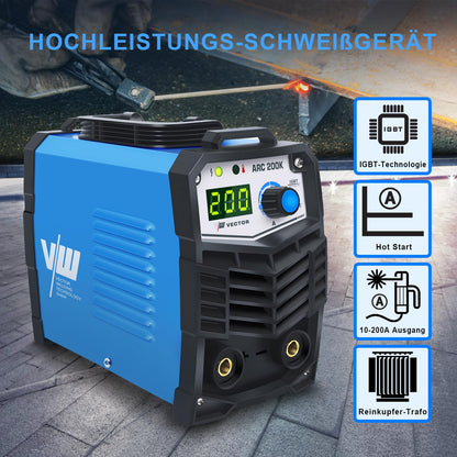 Vector Welding ARC200K MMA Schweissgerät - 200A Set