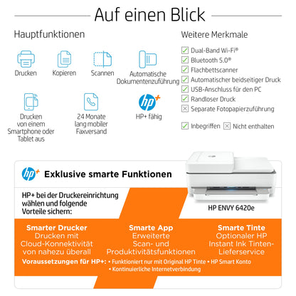 HP ENVY 6420e Multifunktionsdrucker mit HP+ und WLAN