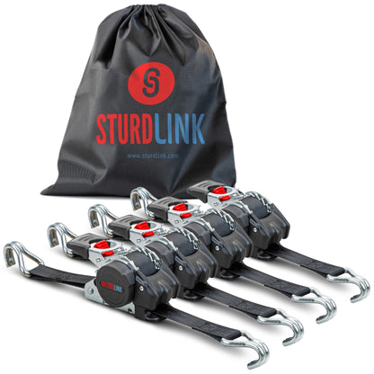 Automatik Spanngurte 3m 25mm J-Haken Ladungssicherung 4er Set