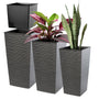 KADAX Pflanzkübel 3er Set mit Innentopf, Kunststoff, Grafit – Blumenkübel in drei Höhen