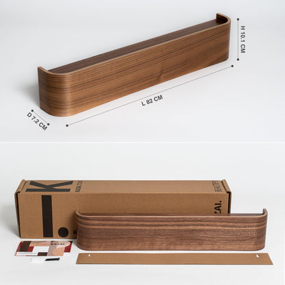Kazai Toke Design-Wandgarderobe mit verdeckten Haken – Walnuss