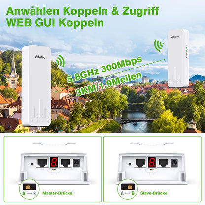 Adalov CPE660 WLAN-Bridge Outdoor 5.8 GHz - Punkt-zu-Punkt