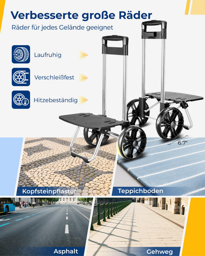 Ytonet Einkaufstrolley klappbar mit Kühlfach, 3-in-1, 55 L, schwarz