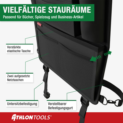 ATHLON TOOLS Autositz-Organizer mit Tablet-Halterung, 2er-Set, schwarz