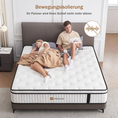 Hiepunos Taschenfederkernmatratze 160x200 H3 7 Zonen Memory