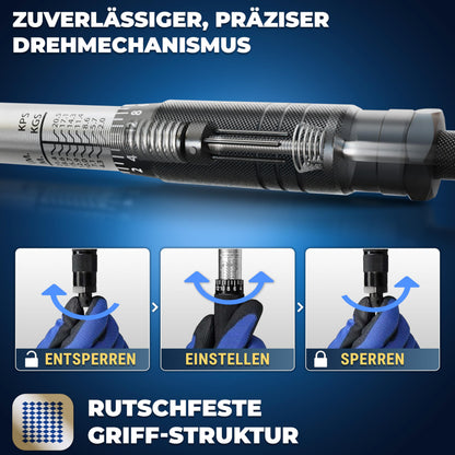 S&R Drehmomentschlüssel Set 1/2 Zoll 28-210 Nm mit 3 Stecknüssen
