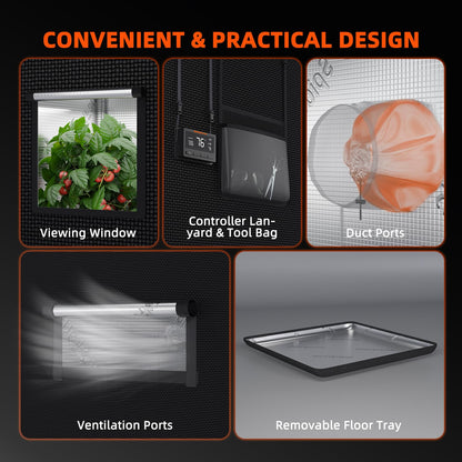 Spider Farmer Indoor Growzelt Licht- & Wasserdicht - 70x140x200cm
