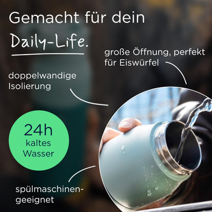 BRITA LARQ Essential Edelstahl Isolierflasche - Schwarz 1l