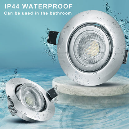 wowatt 10er LED Einbaustrahler IP44 68mm 3-Stufig Dimmbar Warmweiss