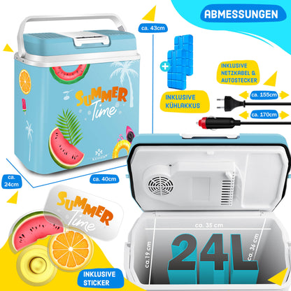 KESSER 24 Liter Elektro-Kühlbox – Kühlen/Wärmen 12V/230V