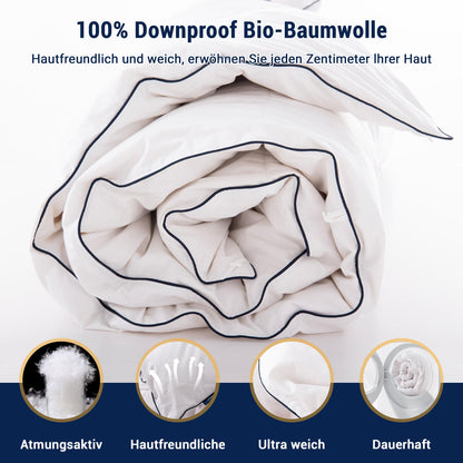 DOWNFOCUS Komfort Bettdecke Daunendecke - 135x200 cm Weiss