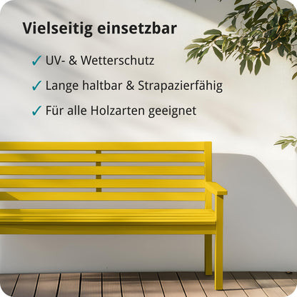 Berico Holzfarbe 4in1 Premium Holzlack – Gelb 3.6 kg
