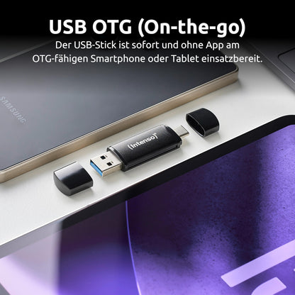 Intenso Flex Line USB-Stick 256 GB, USB-C & USB-A, Schwarz
