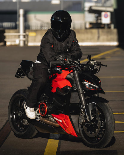 RIDEIRON Motorradjacke Herren Allwetter Schutz - Schwarz S
