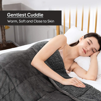 Sivio Sherpa Fleece Gewichtsdecke - 7kg Grau 120x180cm