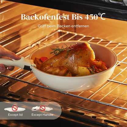 Redchef Keramik Pfannenset mit abnehmbarem Griff, 5-teilig