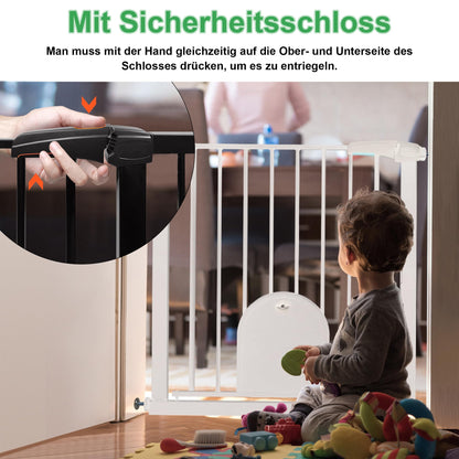 UISEBRT Treppenschutzgitter ohne Bohren mit Katzentür, 75-85 cm