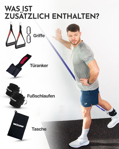 NEOLYMP Resistance Bands Set – Fitnessbänder mit 5 Stärken & Griffen