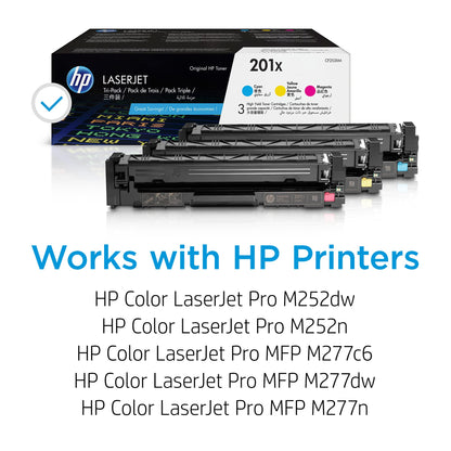 HP 201X Original LaserJet Toner CMY hohe Reichweite (3er Pack)