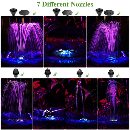 AISITIN Solar-Springbrunnen 5,5 W mit LED für Garten und Teich