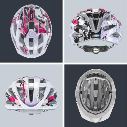 uvex air Wing Fahrradhelm für Kinder, White-Pink, 52-57 cm