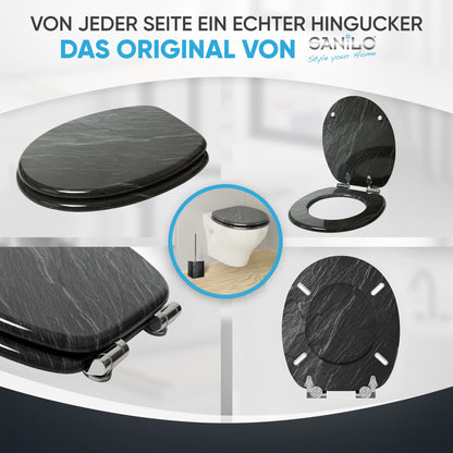 Sanilo WC-Sitz mit Absenkautomatik aus Holz, Granit