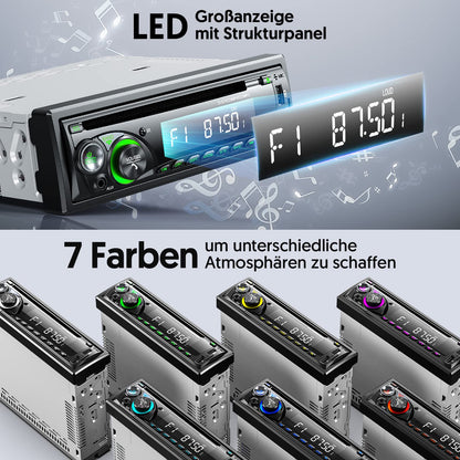 Universal 1DIN Autoradio CD/DVD Bluetooth Freisprech - 9-24V